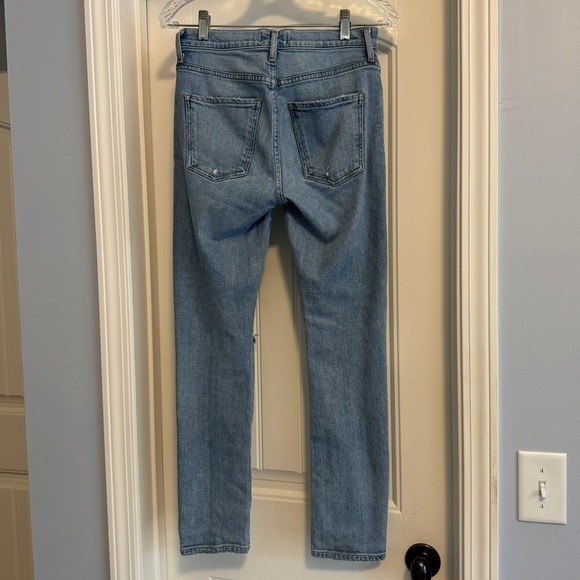 Agolde 24 Straight Leg Distressed High Waist Jeans - Picture 3 of 8
